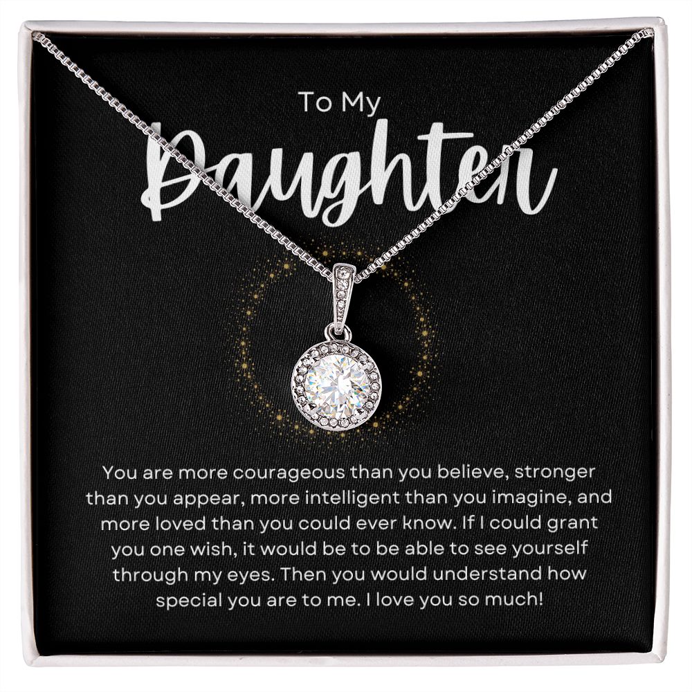 To My Daughter.... From Dad - Eternal Hope Necklace on Black Message Card