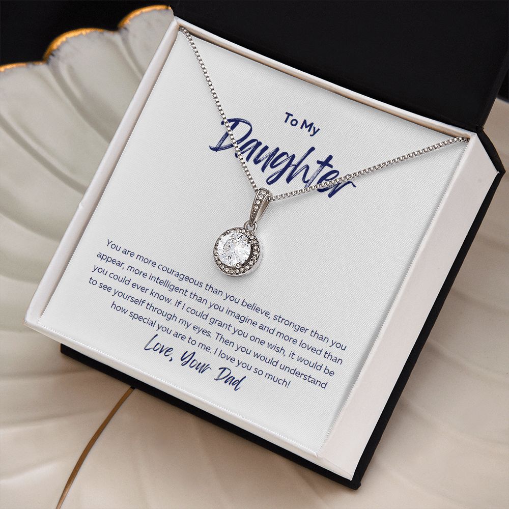 To My Daughter.... From Dad - Eternal Hope Necklace on White Message Card