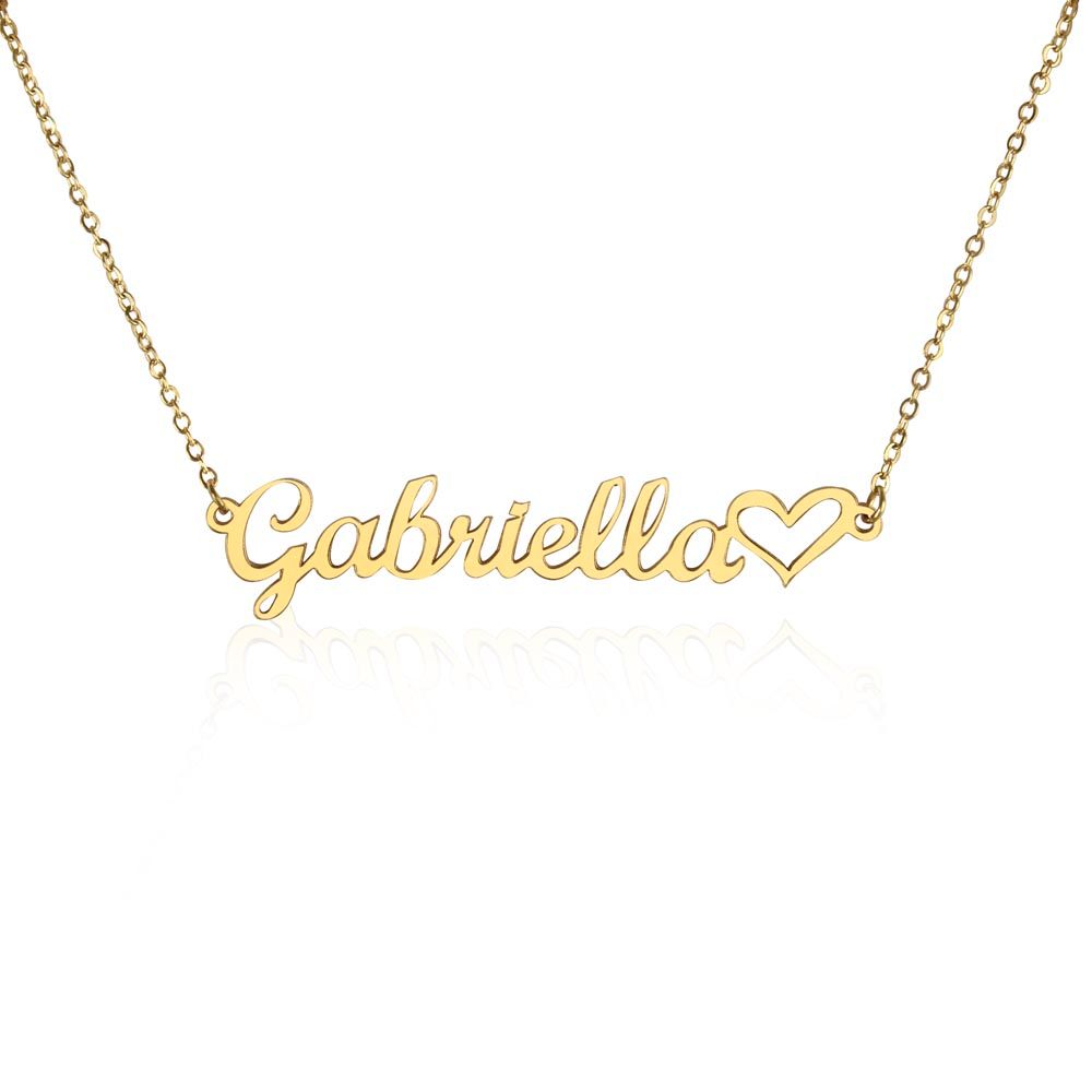 Beautiful Custom Name and Heart Necklace